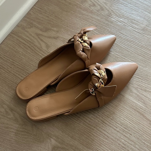 Fashare Womens Mules Dress Shoes Backless Loafers Pointed - Picture 3 of 5